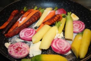 Dos de Merlu meunière aux légumes d’automne glacés, châtaignes et purée de potimarron 8
